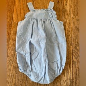 Little English blue corduroy bubble with snap closure 12m